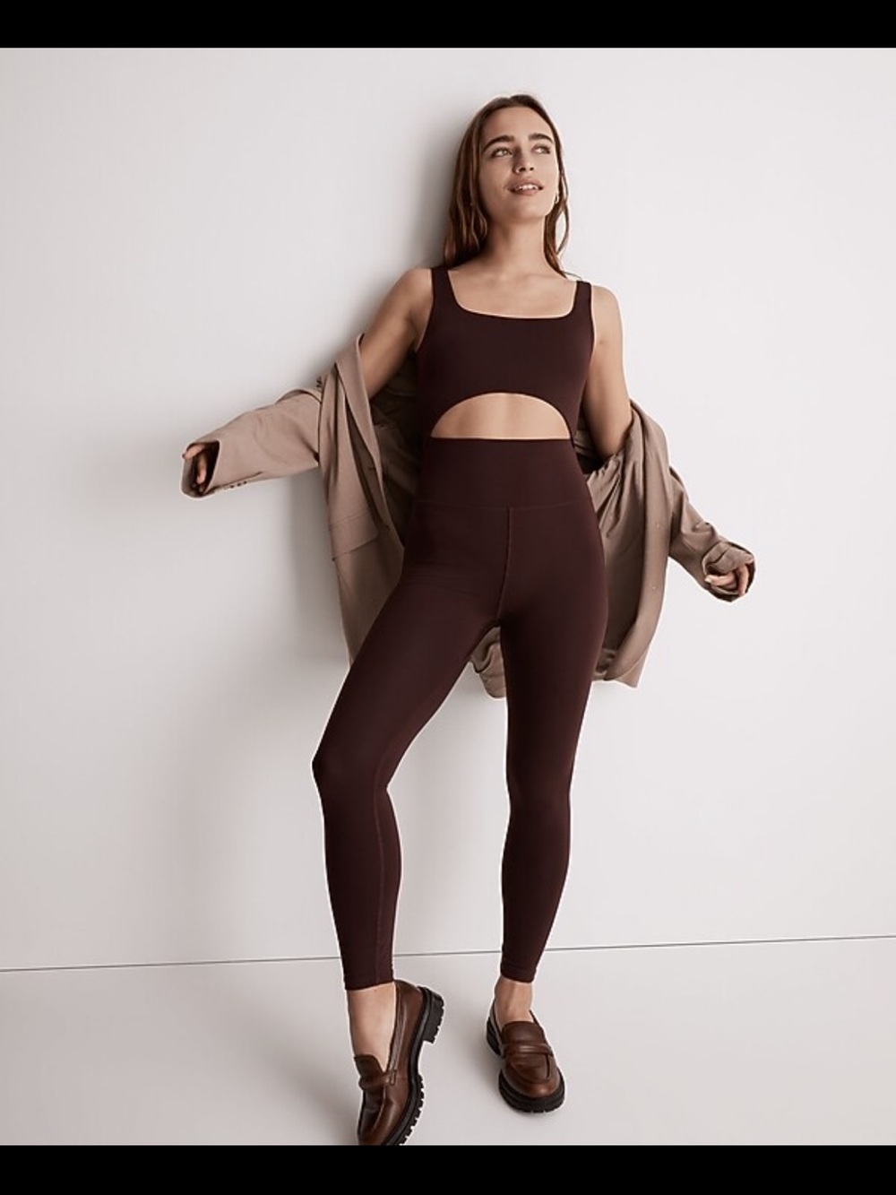 NWT Madewell MWL Flex Cutout Unitard Chocolate Raisin Brown Jumpsuit